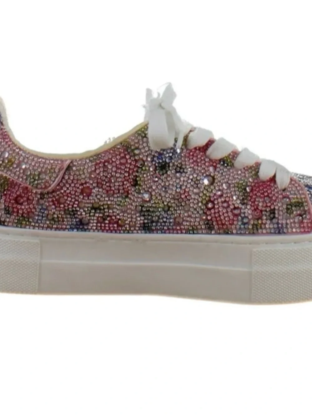 Betsey Johnson Pink Crystal Floral Platform Sneakers - Picture 6 of 6